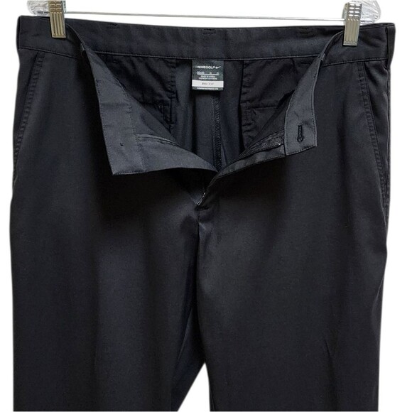 Nike Golf Pants Men 35x30 Black Flat Straight Dr- Fit Zip Stretch Performance - Picture 5 of 11